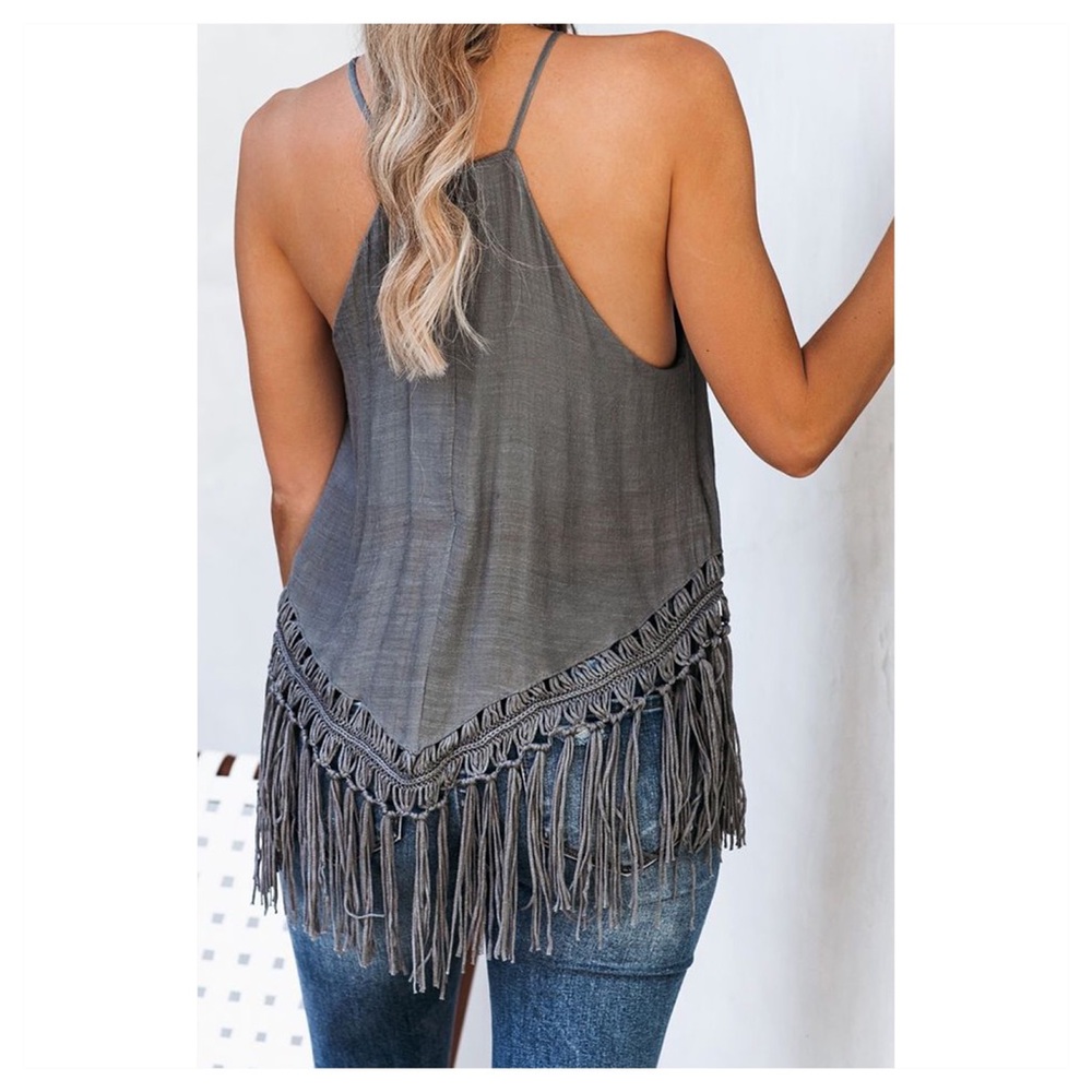 🆕 macramé tassel hem tank - Picture 4 of 6